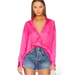 Favorite Daughter The Smooth Ex-Boyfriend Shirt in Pink Peacock Size XS.